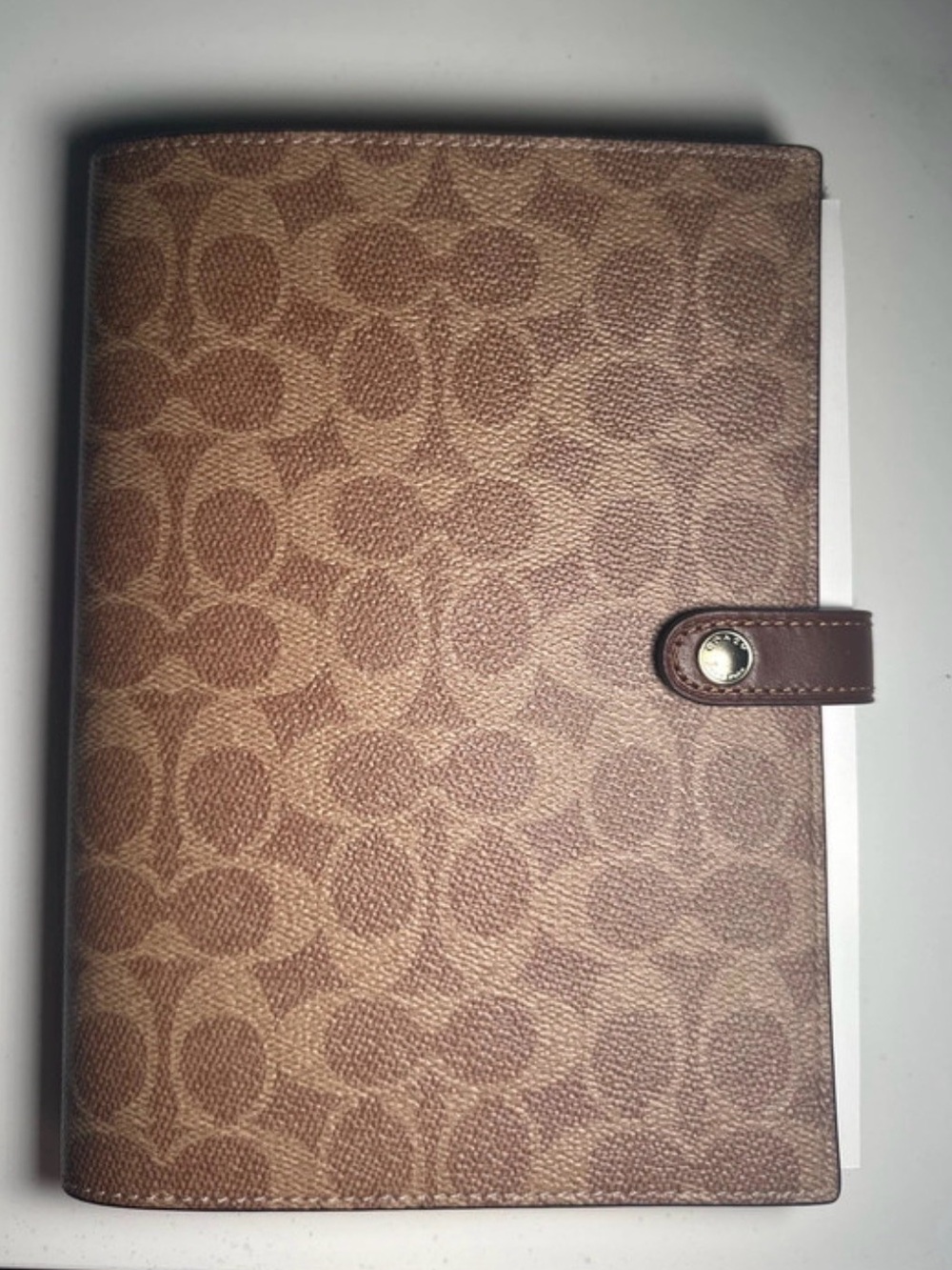 Coach Tan and Brown Signature Canvas Organizer Cover